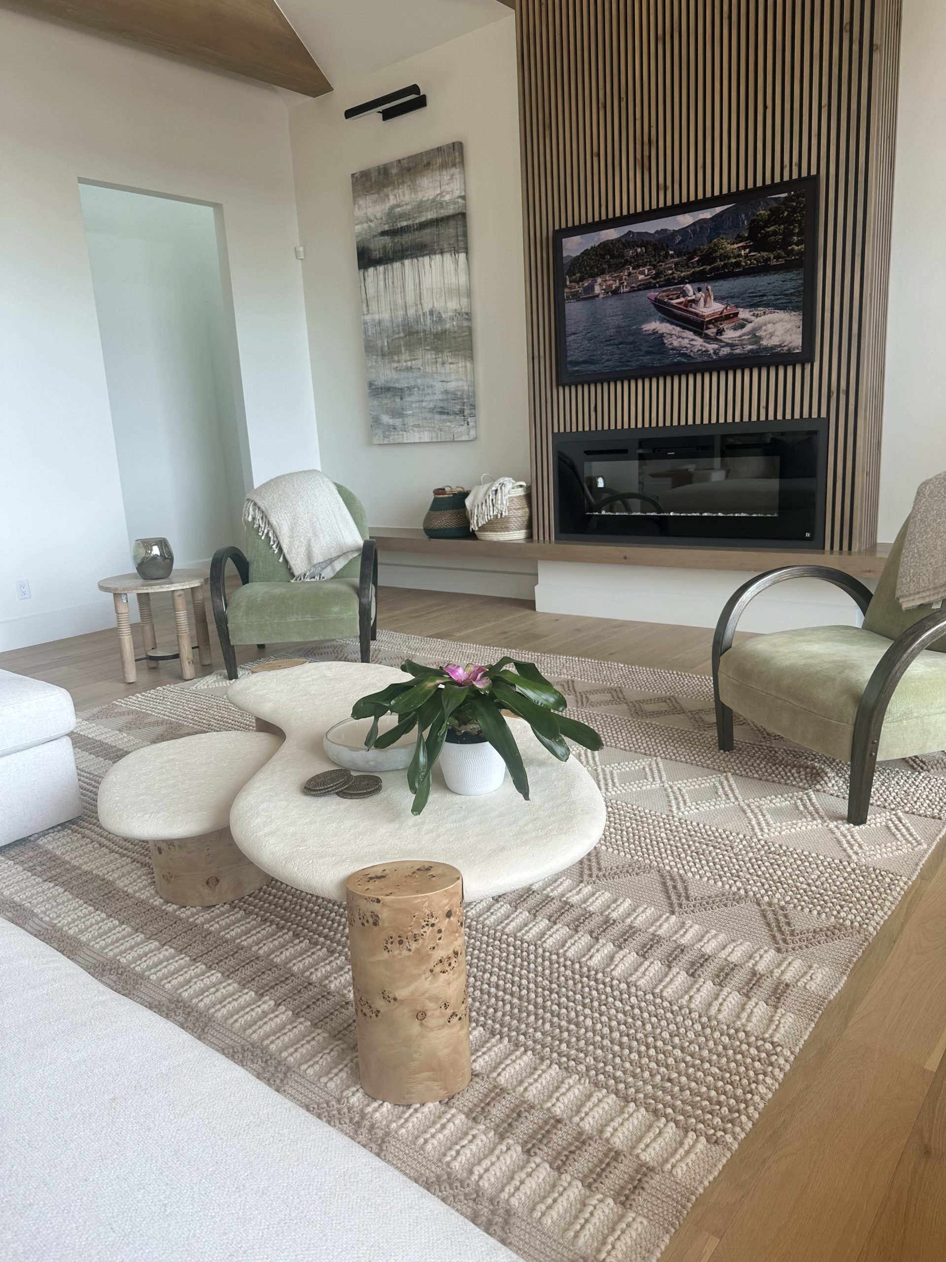 Modern Style with Comfy Chairs and Throw Blankets
